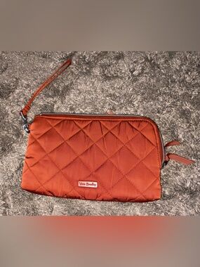 Vera Bradley Quilted Wristlet in Burnt Orange